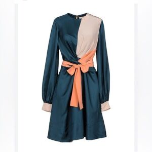 Roksanda Gyda Twist-Front Silk-Twill Dress